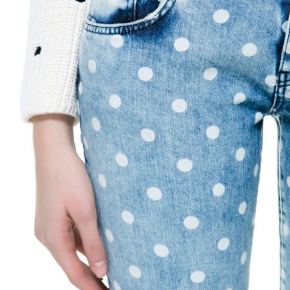 Zara Ombré Polka Dot Jeans - Picture 5 of 12